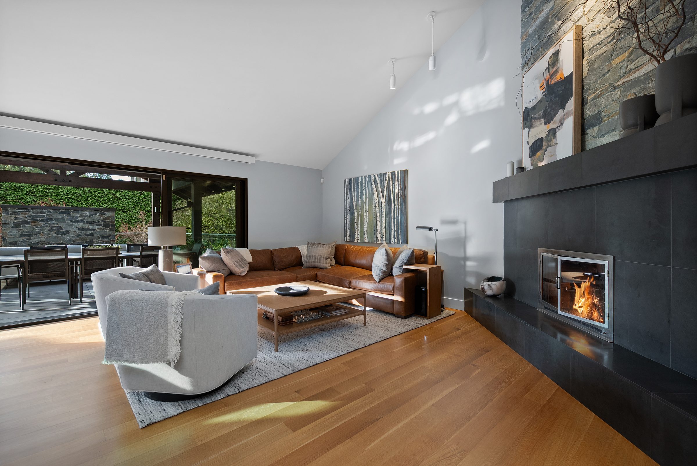 Brookside residence — living room after